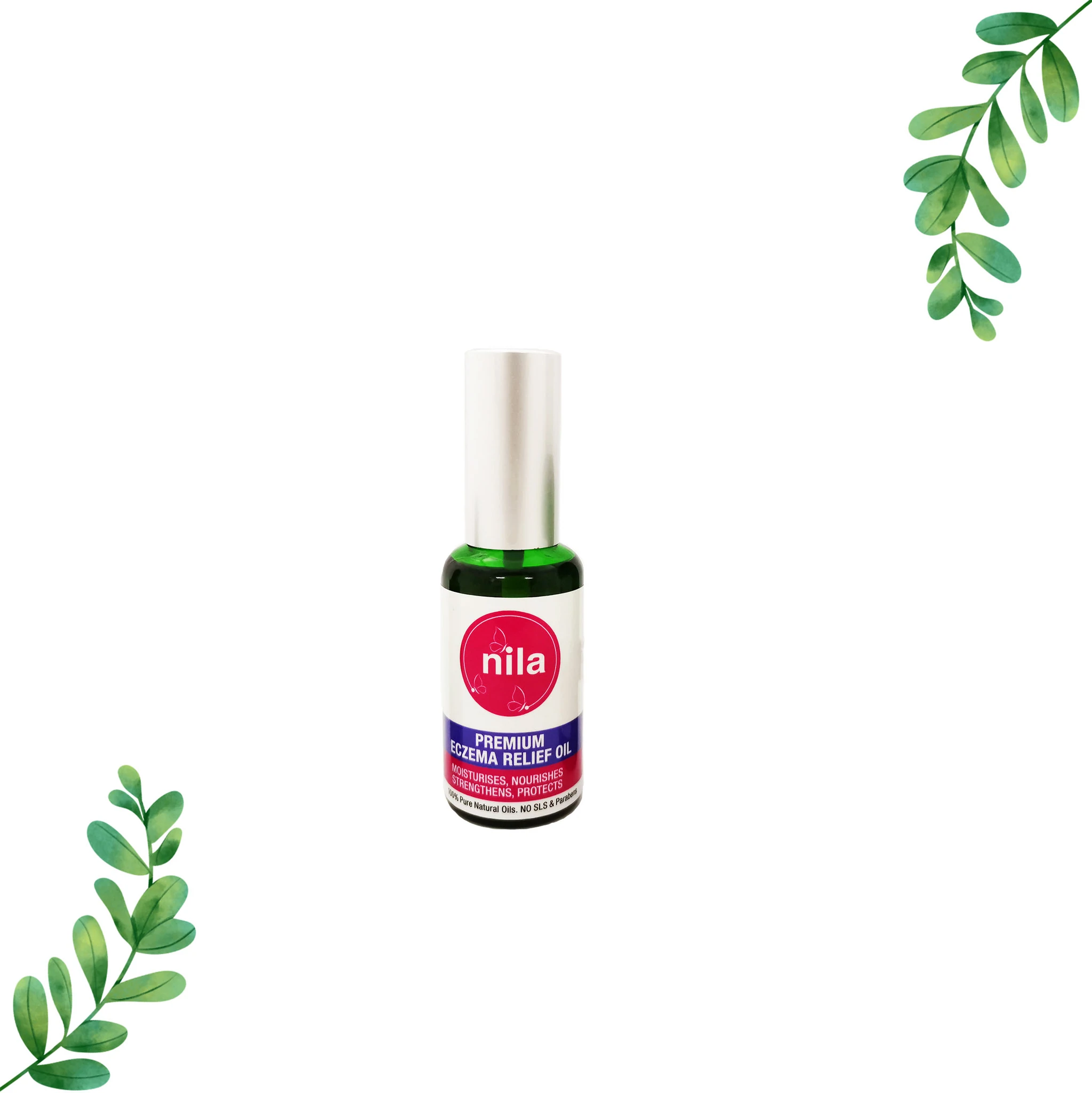 Nila Premium Eczema Relief Oil 50ml -  Great for eczema, psoriasis, hives & inflamed skin